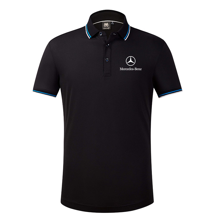 2022 Polo Mercedes Benz Coton Mercerisé Col Contrasté Slim Fit Homme